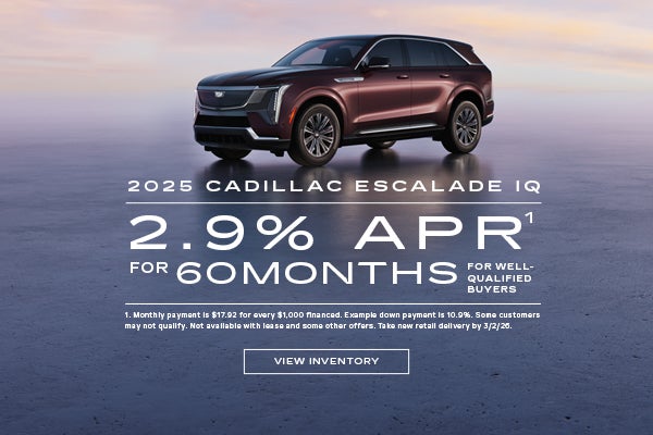 2025 ESCALADE IQ. 2.9% APR for 60 months.